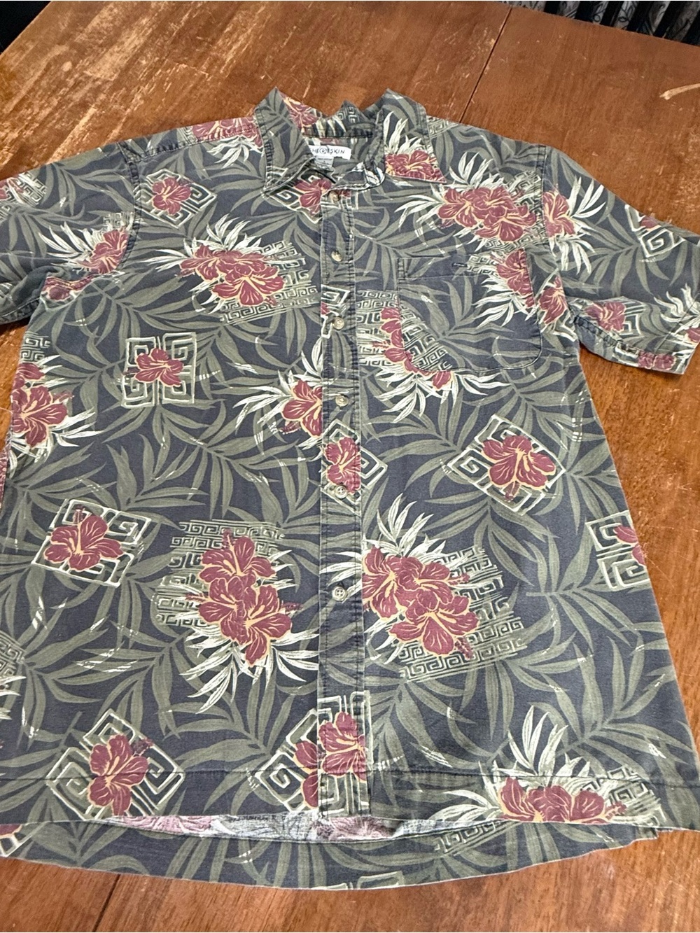 Vintage CHE RESKIN Men’s Large Hawaiian Floral Button Up Shirt 100% Cotton